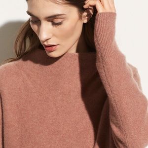 Vince Boiled Cashmere Funnel Neck Pullover